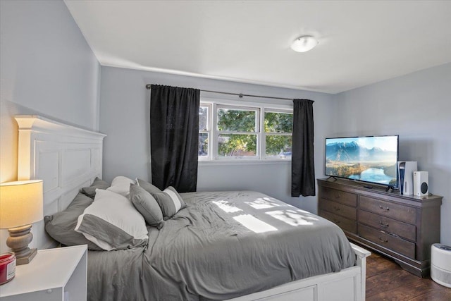 bedroom featuring dark wood-type flooring