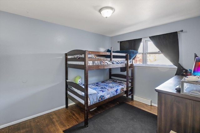 bedroom featuring dark hardwood / wood-style floors