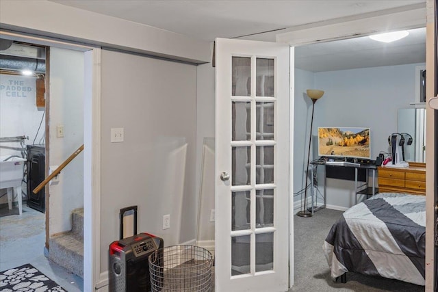 bedroom featuring carpet