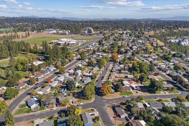 bird's eye view featuring a mountain view