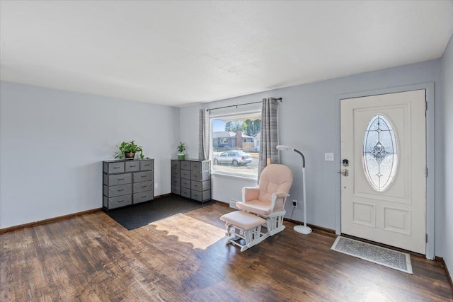 entrance foyer with dark hardwood / wood-style flooring