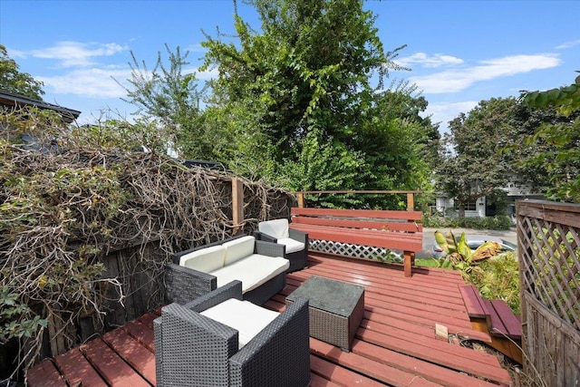 deck with an outdoor living space