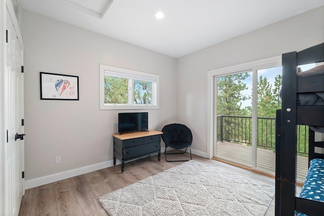 interior space with light hardwood / wood-style floors