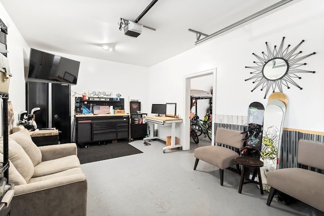 interior space featuring concrete floors