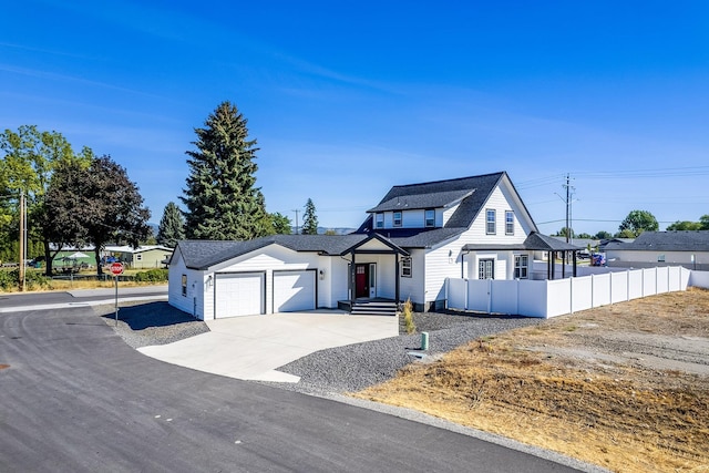 view of front of home with a garage