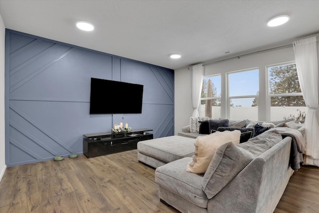 living room featuring hardwood / wood-style floors