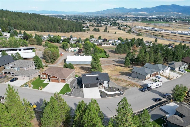 bird's eye view featuring a mountain view