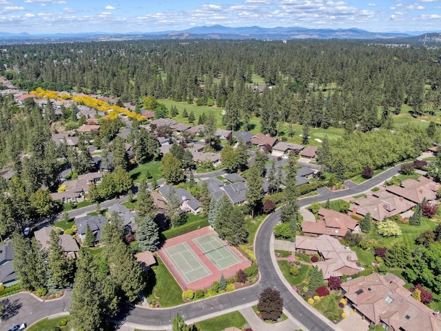 aerial view with a mountain view