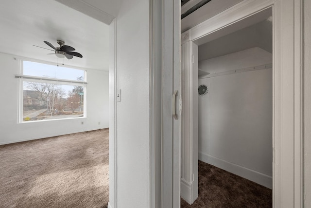 bathroom with ceiling fan