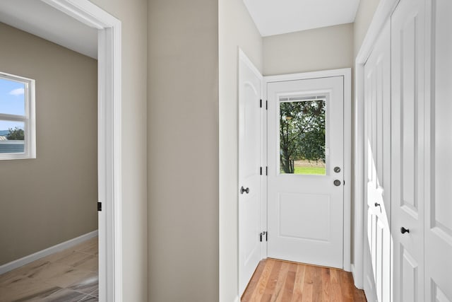 entryway featuring light hardwood / wood-style flooring