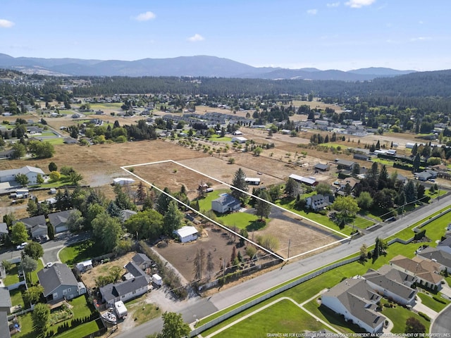 aerial view with a mountain view