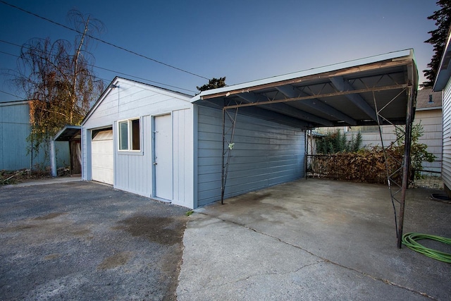 view of garage