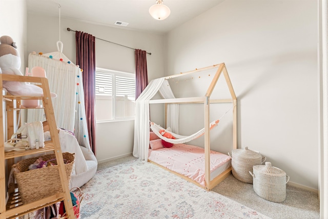 bedroom with carpet floors