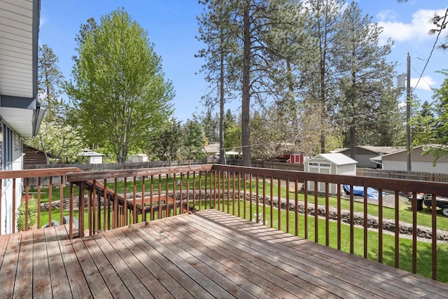 deck featuring a lawn