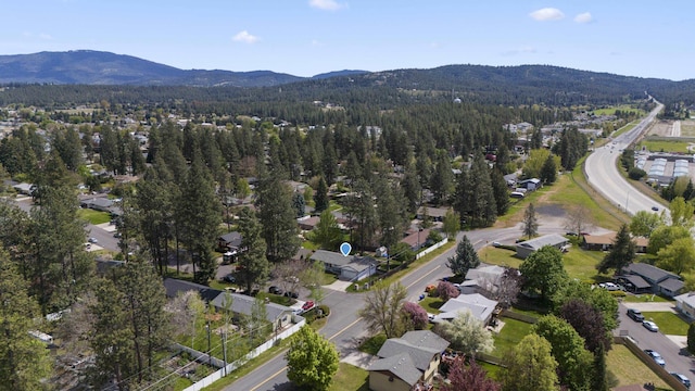 drone / aerial view with a mountain view