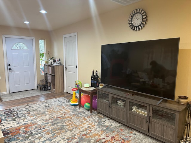 entrance foyer featuring light hardwood / wood-style floors