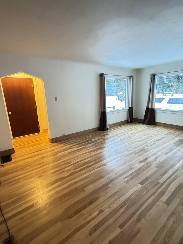 interior space with hardwood / wood-style flooring