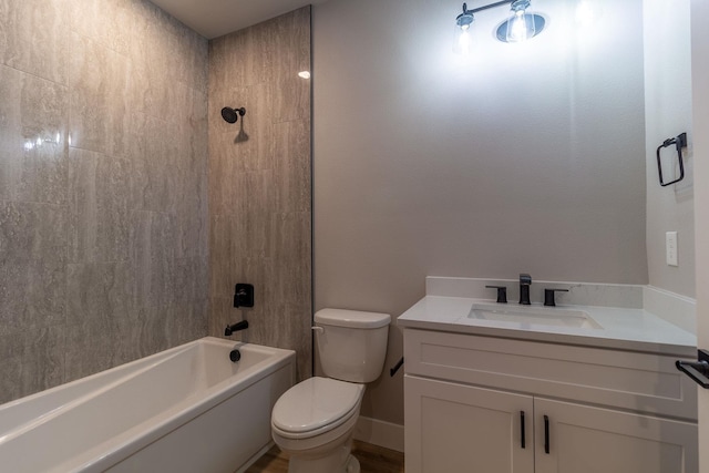 full bathroom with vanity, toilet, and shower / bath combination