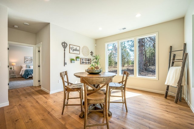 dining area featuring light hardwood / wood-style floors