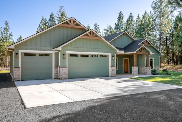 craftsman inspired home featuring a garage