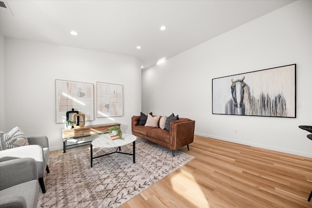 living room featuring light hardwood / wood-style flooring