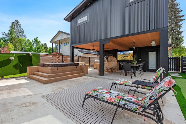 view of patio / terrace with ceiling fan