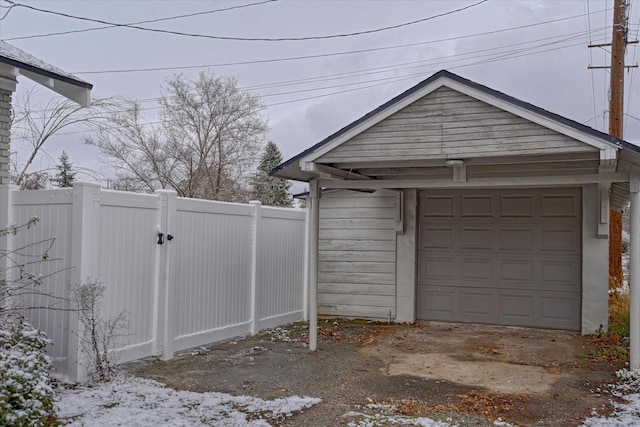 view of garage