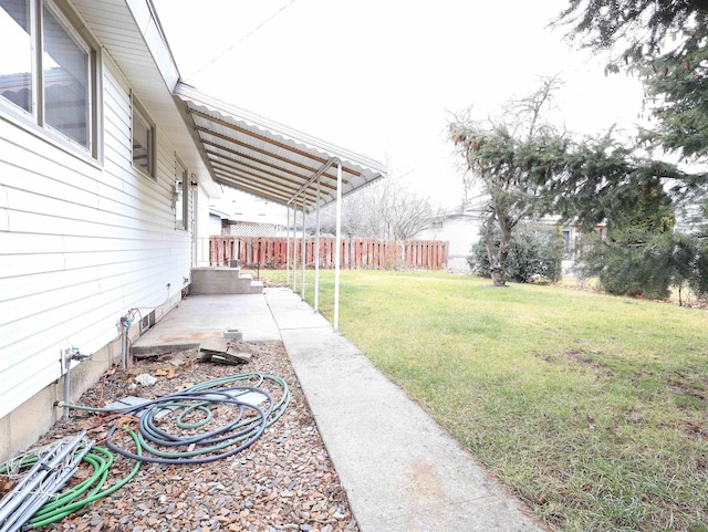 view of yard with a patio