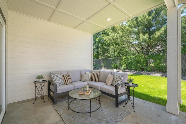 view of patio / terrace with an outdoor living space