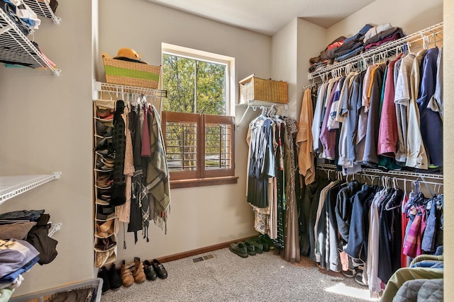 spacious closet with carpet flooring