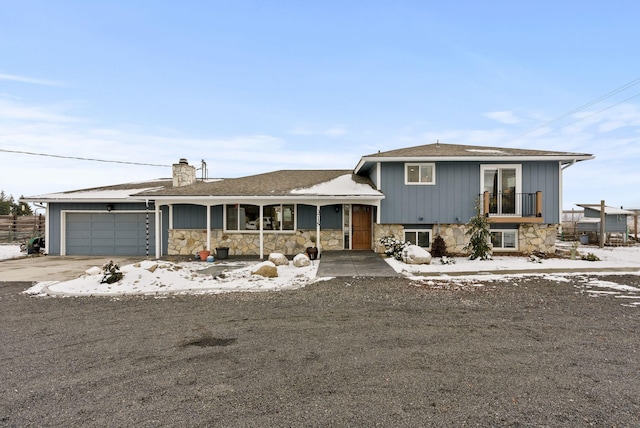 tri-level home with a garage