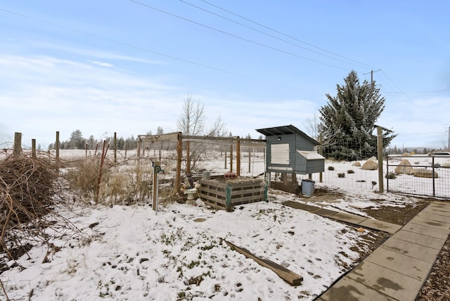 view of snowy yard