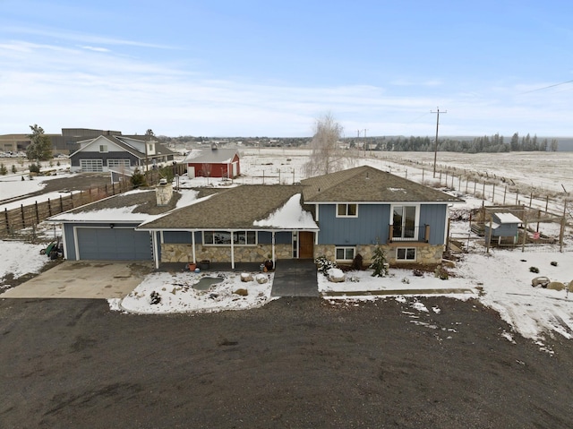 view of front of house with a garage