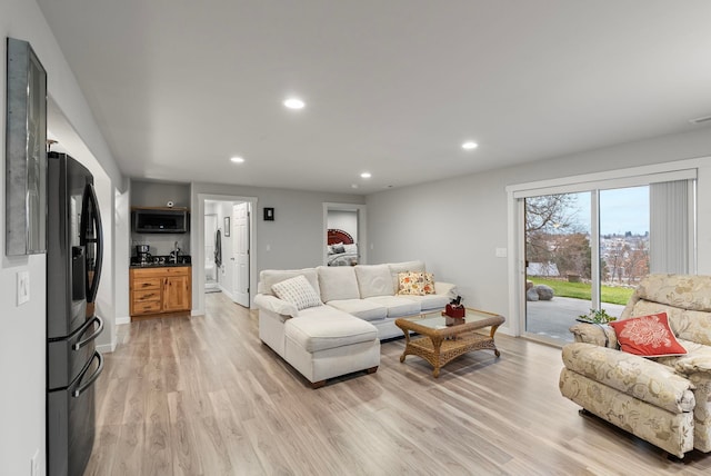 living room featuring light hardwood / wood-style flooring