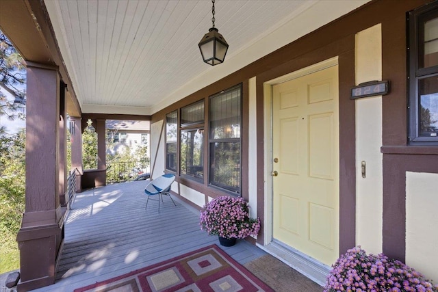 wooden deck with a porch