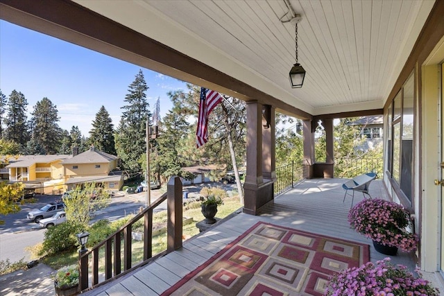 wooden deck with a porch