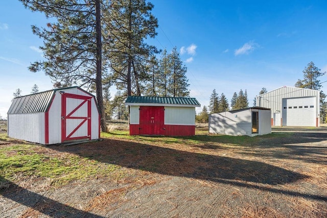 view of outbuilding with a garage