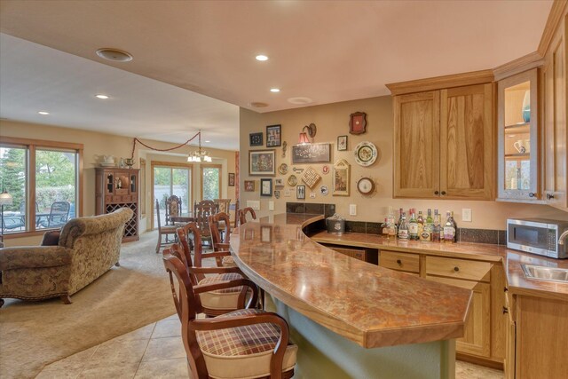 home office featuring light colored carpet