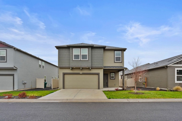 view of property featuring a garage