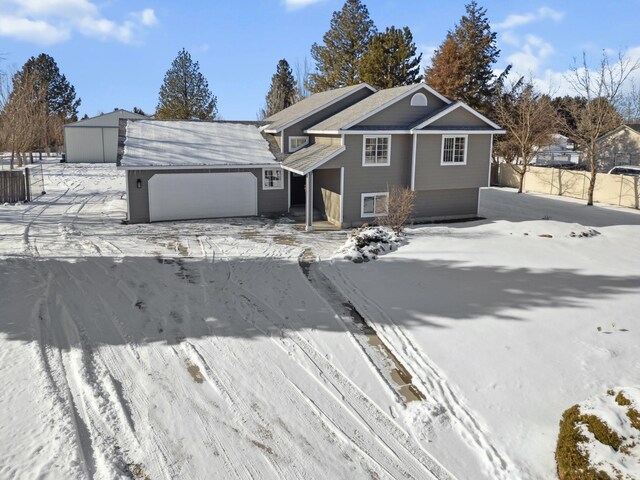 tri-level home with a garage