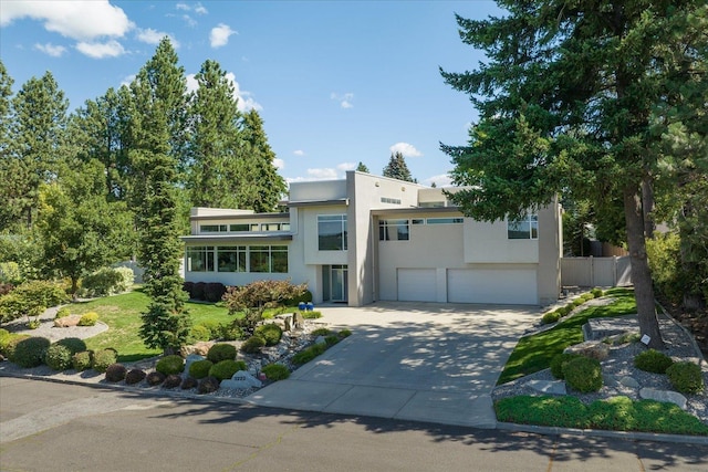 contemporary house with a garage