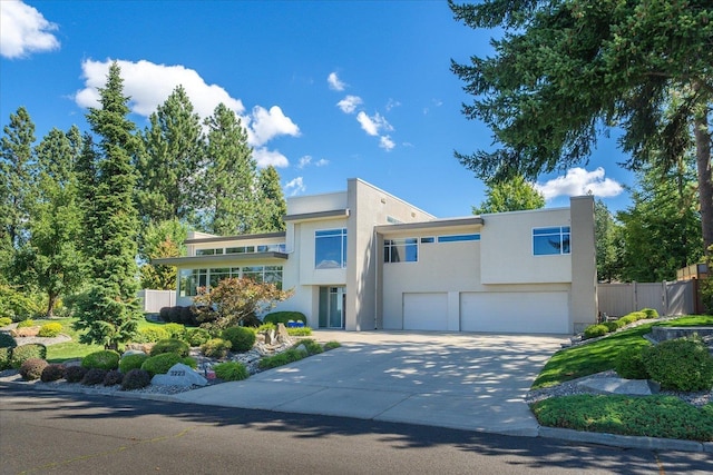 contemporary house with a garage