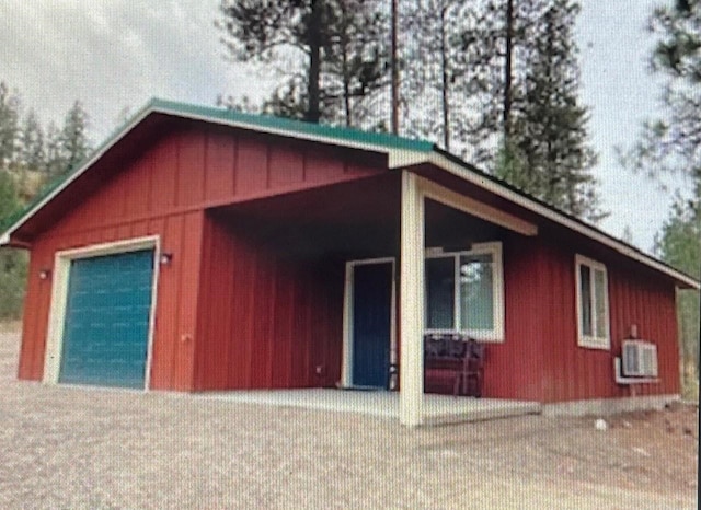 exterior space with a garage