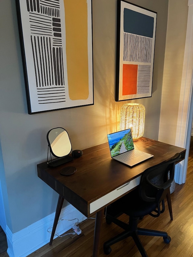 office area featuring wood-type flooring