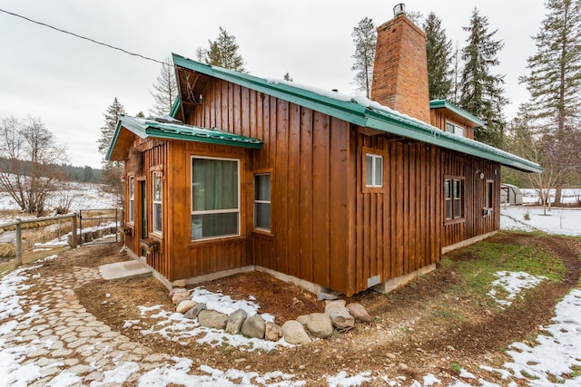 view of snowy exterior