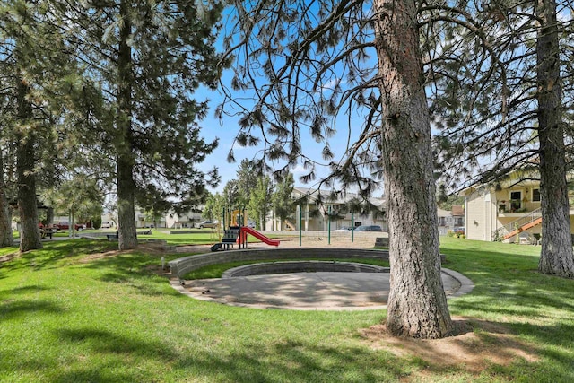 view of yard featuring a playground