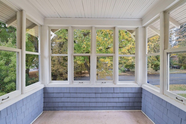 view of unfurnished sunroom