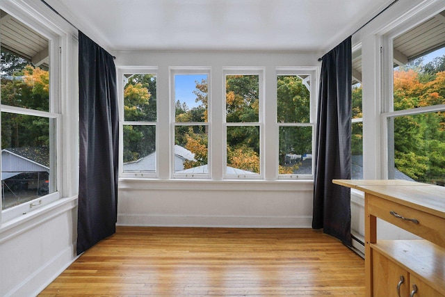 unfurnished sunroom featuring a wealth of natural light