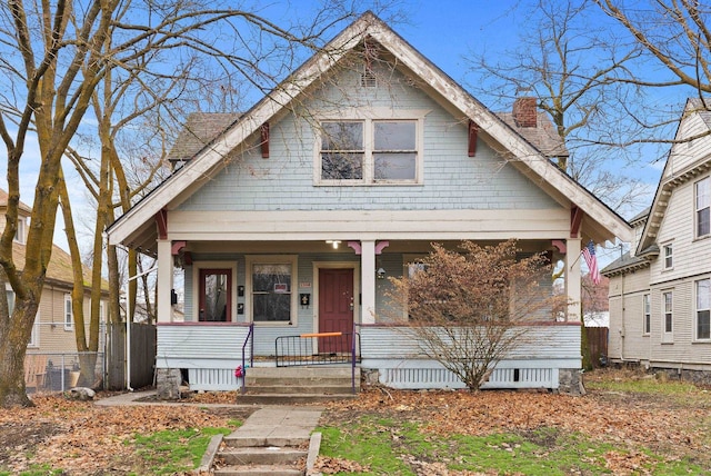 bungalow-style home with a porch