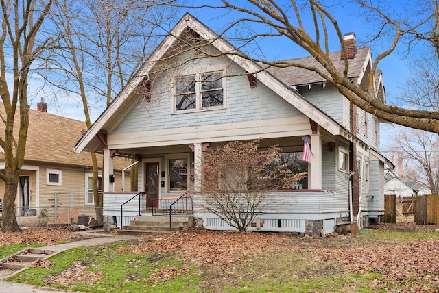 view of front of house featuring covered porch